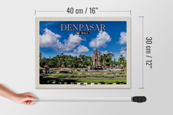 Panneau en bois voyage 40x30cm DENPASAR complexe du temple de Bali décoration murale 4