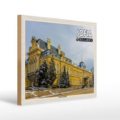 Cartello in legno da viaggio 40x30 cm Galleria d'arte Sofia Bulgaria