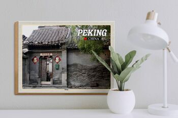 Panneau en bois voyage 40x30cm Pékin Chine Hutong cadeau 3