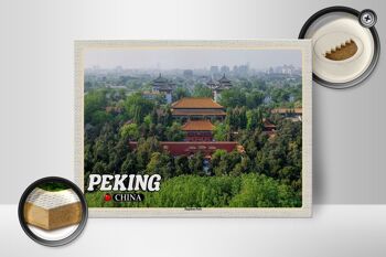 Panneau en bois voyage 40x30cm Pékin Chine Parc Jingshan 2