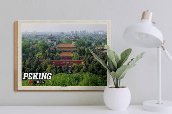 Panneau en bois voyage 40x30cm Pékin Chine Parc Jingshan 3