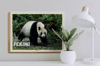 Panneau en bois voyage 40x30cm Pékin Chine Panda Maison cadeau 3