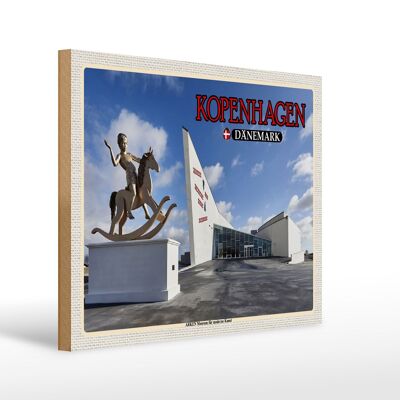 Cartello da viaggio in legno 40x30 cm Copenhagen Danimarca Museo ARKEN