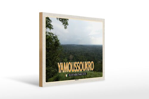 Holzschild Reise 40x30cm Yamoussoukro Elfenbeinküste Regenwald