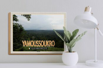 Panneau en bois voyage 40x30cm Yamoussoukro Côte d'Ivoire forêt tropicale 3