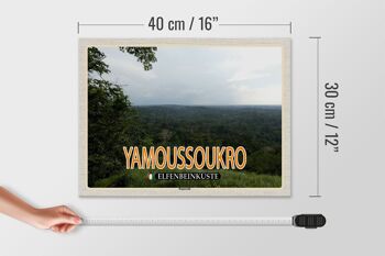 Panneau en bois voyage 40x30cm Yamoussoukro Côte d'Ivoire forêt tropicale 4