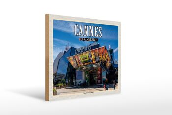 Panneau en bois voyage 40x30cm Cannes France Casino Barrière 1