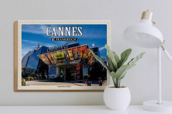 Panneau en bois voyage 40x30cm Cannes France Casino Barrière 3
