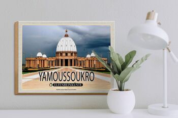 Panneau en bois voyage 40x30cm Basilique de Yamoussoukro Côte d'Ivoire 3