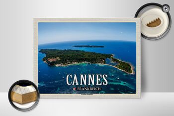 Panneau en bois voyage 40x30cm Cannes France Ile Sainte-Marguerite 2
