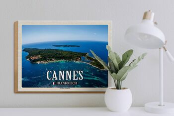 Panneau en bois voyage 40x30cm Cannes France Ile Sainte-Marguerite 3