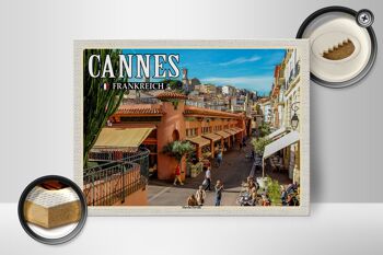 Panneau en bois voyage 40x30cm Cannes France Marché Forville 2
