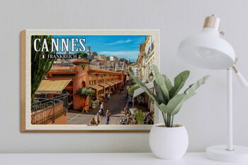 Panneau en bois voyage 40x30cm Cannes France Marché Forville 3