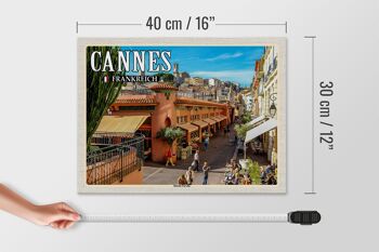 Panneau en bois voyage 40x30cm Cannes France Marché Forville 4