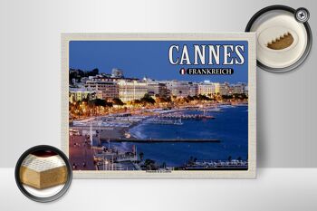 Panneau en bois voyage 40x30cm Cannes France Promenade la Croisette 2