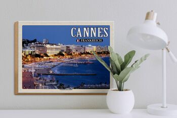 Panneau en bois voyage 40x30cm Cannes France Promenade la Croisette 3