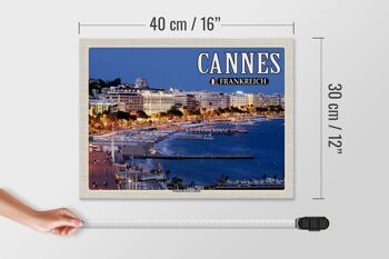 Panneau en bois voyage 40x30cm Cannes France Promenade la Croisette 4