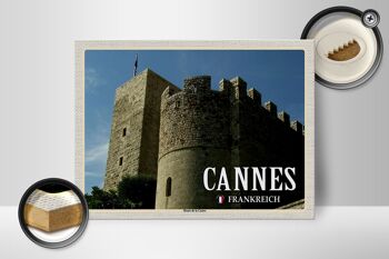 Panneau en bois voyage 40x30cm Cannes France Musée Castre 2