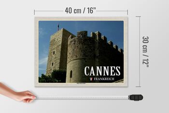 Panneau en bois voyage 40x30cm Cannes France Musée Castre 4