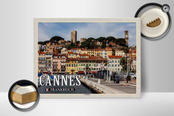 Panneau en bois voyage 40x30cm Cannes France Quartier du Suquet 2