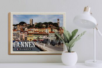 Panneau en bois voyage 40x30cm Cannes France Quartier du Suquet 3