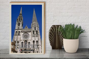 Panneau en bois voyage 30x40cm Cathédrale de Chartres France 3