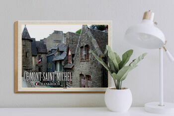 Panneau en bois voyage 40x30cm Le Mont-Saint-Michel France vieille ville 3