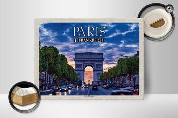 Panneau en bois voyage 40x30cm Paris France Arc de Triomphe 2