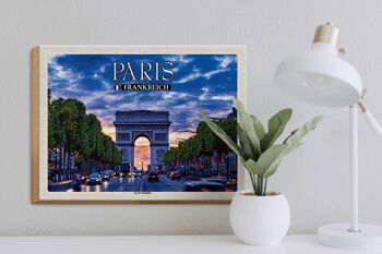 Panneau en bois voyage 40x30cm Paris France Arc de Triomphe 3