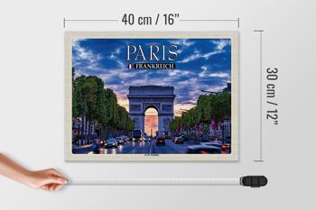 Panneau en bois voyage 40x30cm Paris France Arc de Triomphe 4