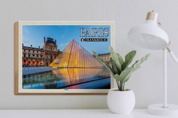 Panneau en bois voyage 40x30cm Paris France Musée du Louvre 3