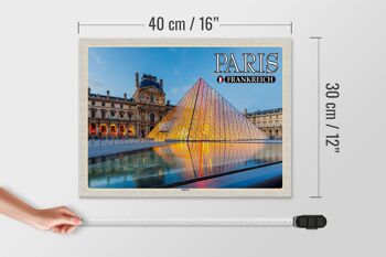 Panneau en bois voyage 40x30cm Paris France Musée du Louvre 4
