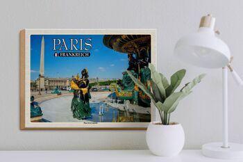 Panneau en bois voyage 40x30cm Paris France Place de la Concorde 3