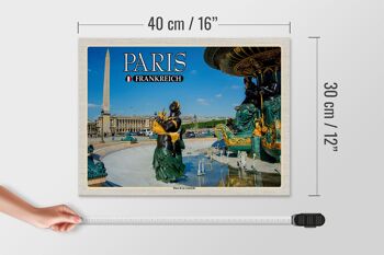 Panneau en bois voyage 40x30cm Paris France Place de la Concorde 4