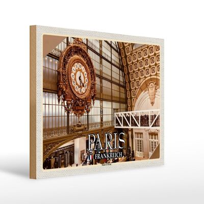 Cartel de madera viaje 40x30cm París Francia Musée d'Orsay museo de arte