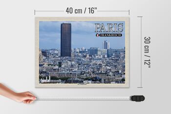 Panneau en bois voyage 40x30cm Paris France Tour Montparnasse 4