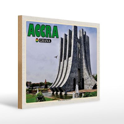 Holzschild Reise 40x30cm Accra Ghana Kwame Nkrumah Memorial Park