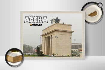 Panneau en bois voyage 40x30cm Accra Ghana Arche de l'Indépendance 2