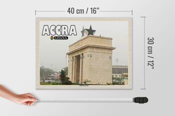 Panneau en bois voyage 40x30cm Accra Ghana Arche de l'Indépendance 4