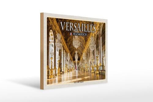Holzschild Reise 40x30cm Versailles Frankreich Schloss von Innen