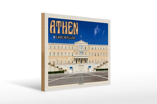 Holzschild Reise 40x30cm Athen Griechenland Syntagma Platz