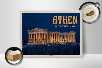 Panneau en bois voyage 40x30cm Athènes Grèce Acropole ville forteresse 2