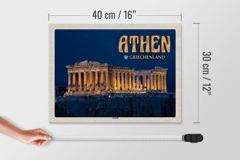 Panneau en bois voyage 40x30cm Athènes Grèce Acropole ville forteresse 4