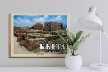 Panneau en bois voyage 40x30cm Crète Grèce Fortezza de Réthymnon 3