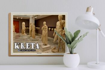 Panneau en bois voyage 40x30cm Crète Grèce Musée Héraklion 3