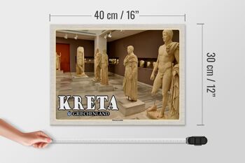 Panneau en bois voyage 40x30cm Crète Grèce Musée Héraklion 4