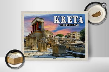Panneau en bois voyage 40x30cm Crète Grèce Palais de Knossos 2