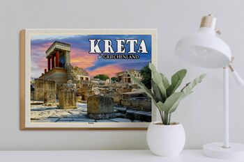 Panneau en bois voyage 40x30cm Crète Grèce Palais de Knossos 3
