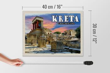 Panneau en bois voyage 40x30cm Crète Grèce Palais de Knossos 4