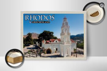 Panneau en bois voyage 40x30cm Rhodes Grèce Monastère de Tsambika 2